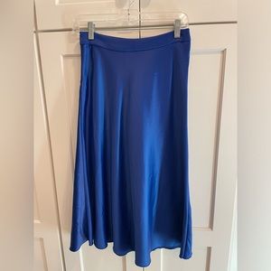 Deluc Blue Midi Silk Like Skirt